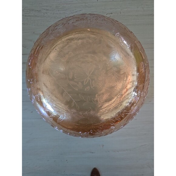 Jeanette Floral Marigold Iridescent Salad Bowl Carnival Vintage, Serving Dish - Picture 4 of 4